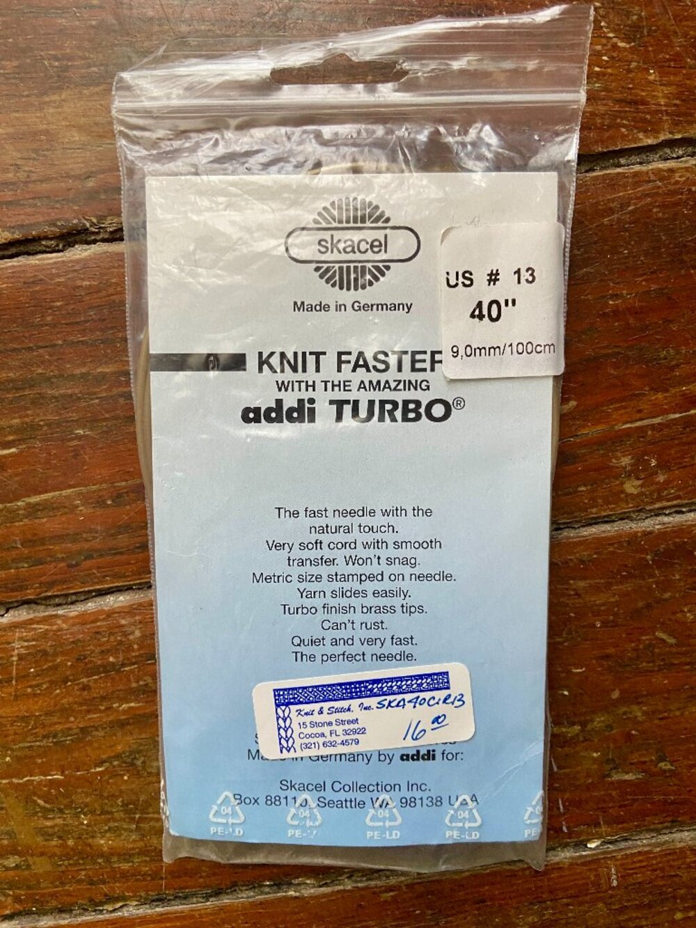 SKACEL Addi Turbo US 13 OR 9.0mm 40" Circular Knitting Needles Germany